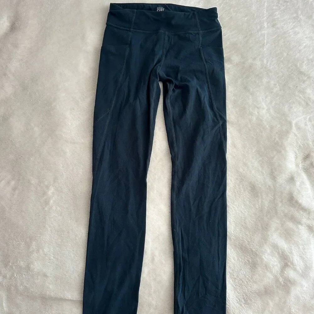 Athleta Girl Leggings Size L 12 Green Athletic Yoga Pants Stretch - Picture 4 of 8